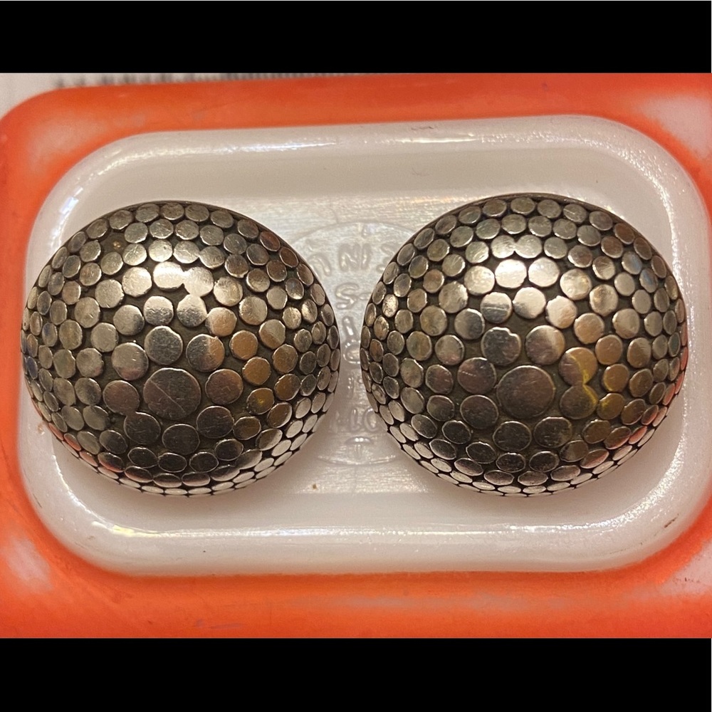 Early Vintage John Hardy Button Earrings -RARE 925